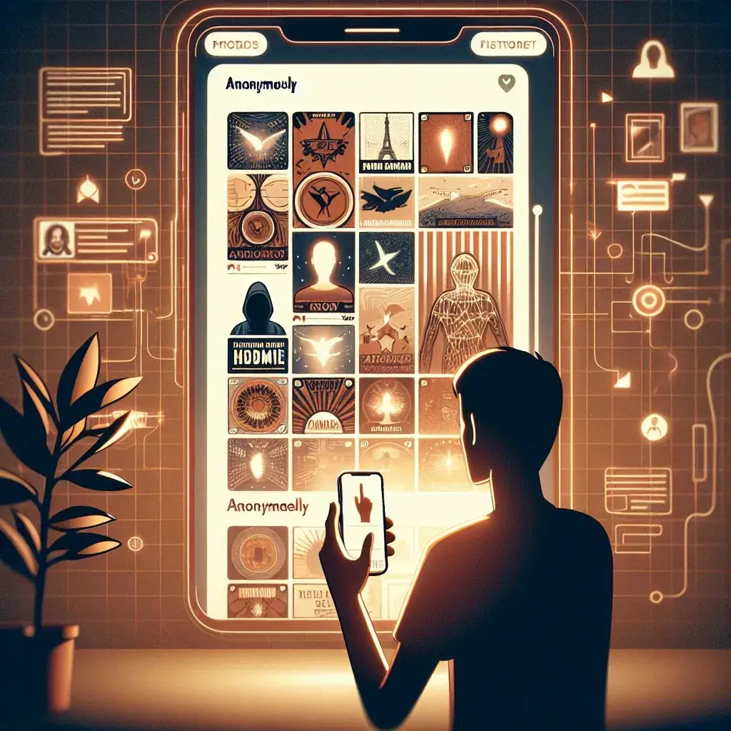 "Persona mirando historias de Instagram de forma anónima en su smartphone, representando consejos y métodos de la guía completa 2024 sobre privacidad en redes sociales."