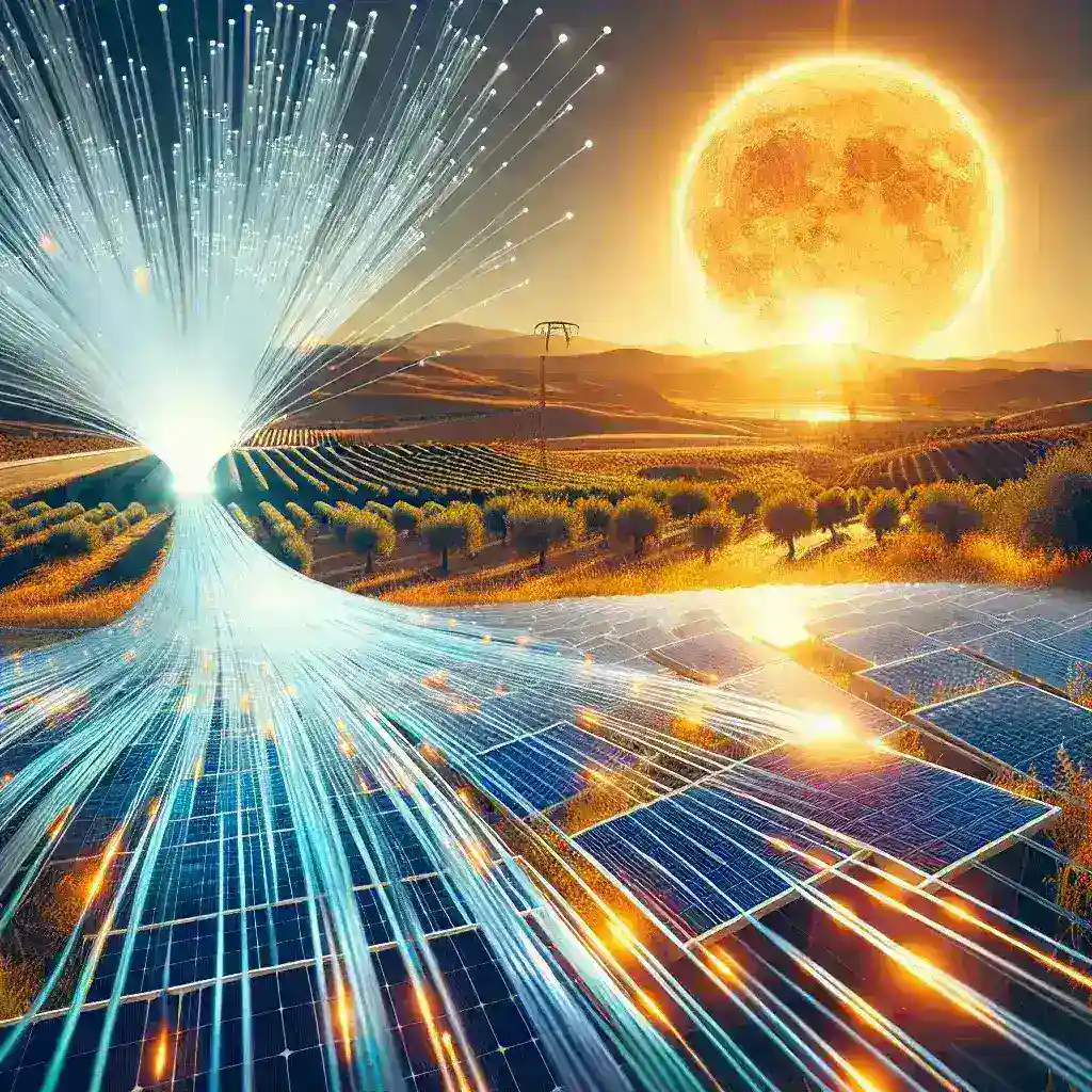 "Orange launches its first solar energy fiber optic plan in Spain, showcasing renewable energy technology and sustainable internet solutions."